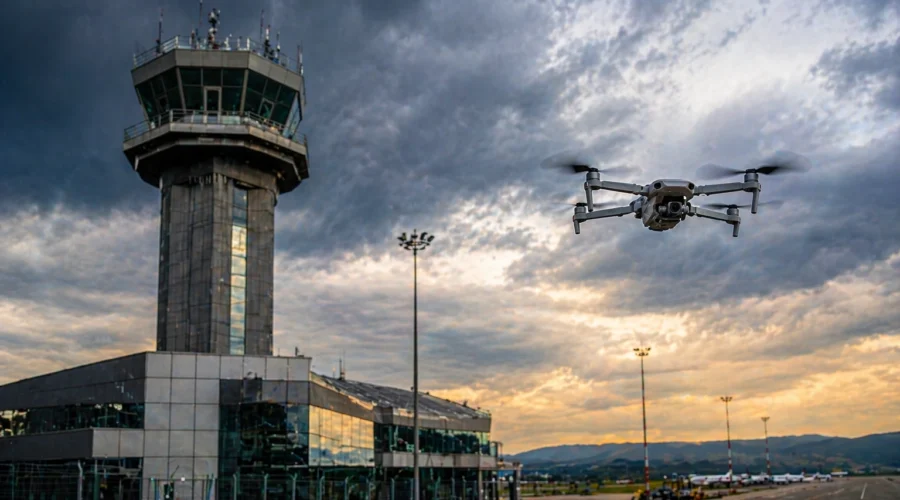 Dron blízko civilného letiska v CTR zóne
